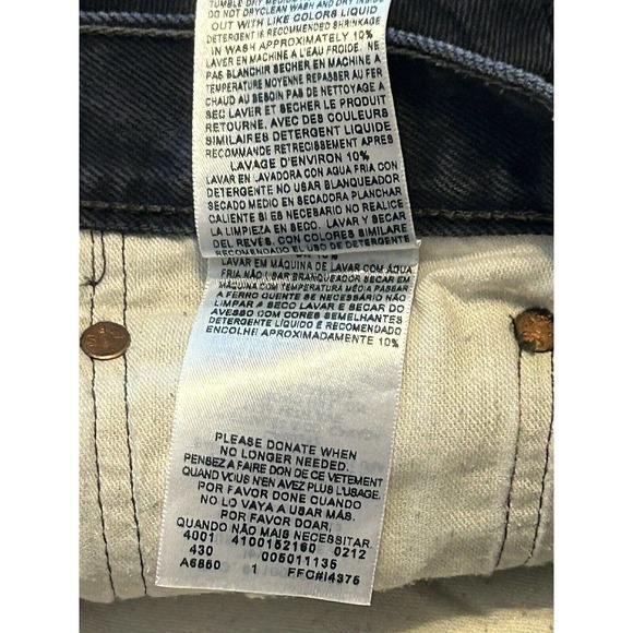 Levis 501 Jeans Mens Size 34 X 34 Black Label Straight Leg Dark Blue 32 X 31 1/2 - Picture 4 of 16